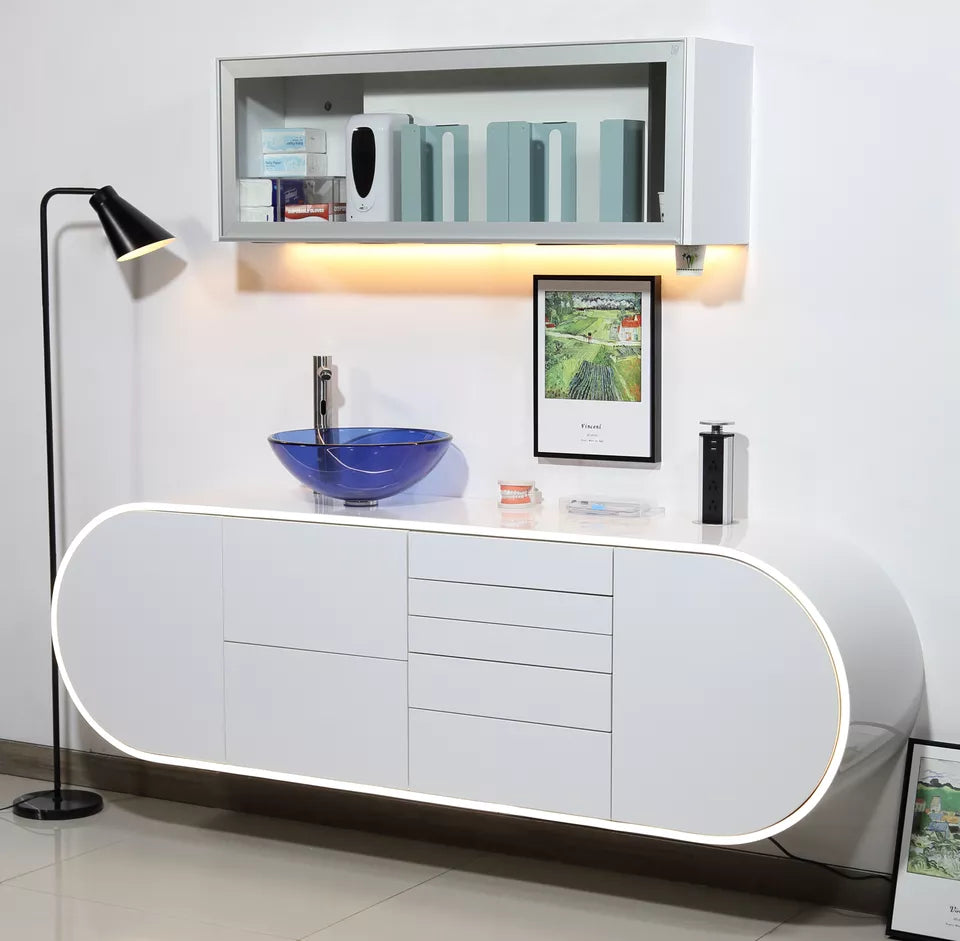 Dental Cabinet with Sink, Upper Storage & Sensor Light