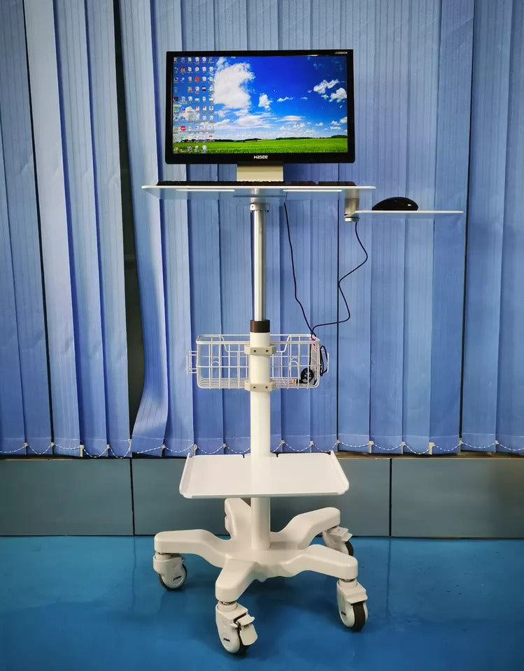 Height-Adjustable Hospital Computer Cart with VESA Mount