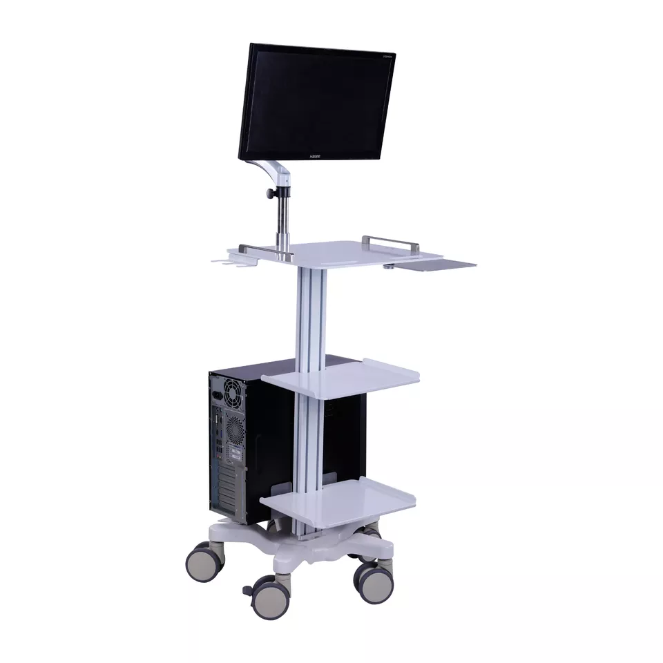 Height-Adjustable Medical Computer Trolley