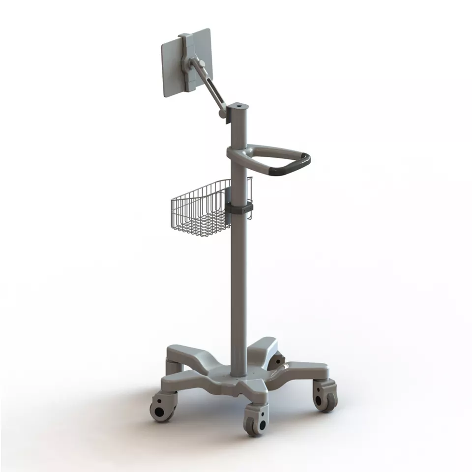Height-Adjustable Medical Tablet Cart with 360° Arm