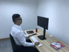 Tall Free Standing Single Monitor Mount Desk Stand, Pneumatic Spring Height Adjustable Monitor Arm for Screens up to 32 inches - Black