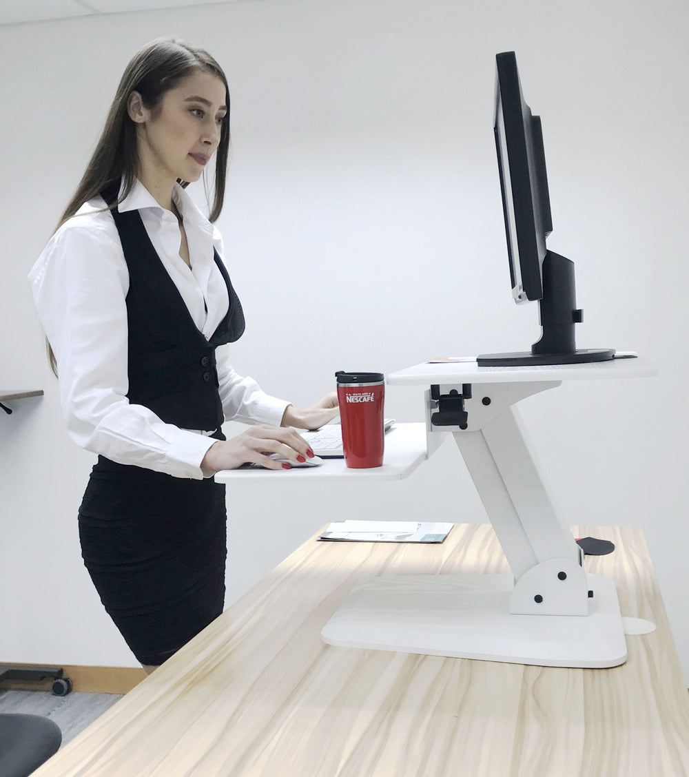 White Sit-Stand Desk Converter – RDFW