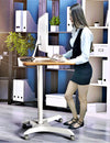 Instant Multi-Purpose Rolling Podium Lectern with Wheels Laptop Workstation, Height Adjustable Pneumatic Sit-Stand Mobile Laptop Cart
