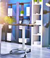 Instant Multi-Purpose Rolling Podium Lectern with Wheels Laptop Workstation, Height Adjustable Pneumatic Sit-Stand Mobile Laptop Cart