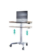 Pneumatic Adjustable Height Laptop Desk, Sit and Stand Mobile Laptop Computer Desk Cart, Ergonomic Design, Excellent Lectern for Classrooms, Offices, and Home, Silver (LPTR)
